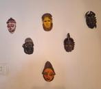 6 kleine Afrikaanse maskers, Huis en Inrichting, Woonaccessoires | Overige, Gebruikt, Ophalen