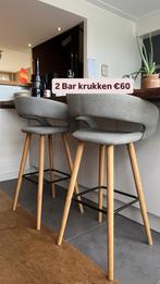 2 barkrukken, Ophalen, Gebruikt, 60 tot 90 cm, Hout