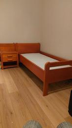 Elektrisch verstelbaar bed + nachtkastje, Ophalen, 90 cm, Eenpersoons, Bruin