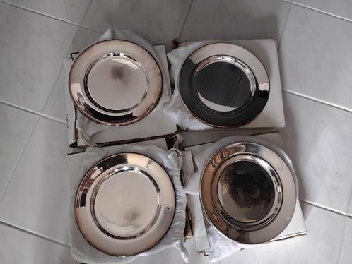 4 Verzilverde onderborden serveerschalen decoratie, Huis en Inrichting, Woonaccessoires | Onderzetters, Nieuw, Ophalen