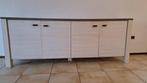 Mooie lage lange kast Wit met houtnerf, Huis en Inrichting, Kasten | Televisiemeubels, Ophalen, Gebruikt, 200 cm of meer, Minder dan 100 cm