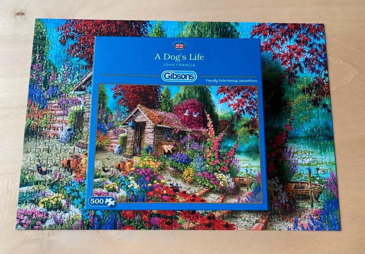 Gibsons puzzel | A dog’s life | 500 stukjes, Hobby en Vrije tijd, Denksport en Puzzels, Zo goed als nieuw, 500 t/m 1500 stukjes