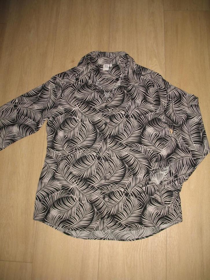 Blouse ZwartWit Veertjes BlackWhite Feathers Mt S * My Own, Kleding | Dames, Blouses en Tunieken, Zo goed als nieuw, Maat 36 (S)
