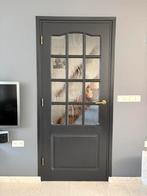 Binnendeur met Glas-in-Lood Look – Donkergrijs/zwart, Ophalen, 80 tot 100 cm, Binnendeur, Zo goed als nieuw