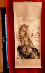 Hanging scroll - Tijger op Rots, Antiek en Kunst, Kunst | Schilderijen | Klassiek, Verzenden
