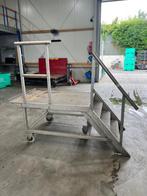 RVS verrijdbare trap / werkplatform, Doe-het-zelf en Verbouw, Steigers, Ophalen, Zo goed als nieuw, Overige typen, Minder dan 2 meter