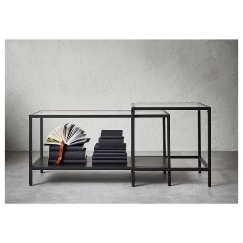 Glazen salontafel Vittsjo 2 sets, Huis en Inrichting, Tafels | Salontafels, Gebruikt, Minder dan 50 cm, 50 tot 100 cm, 100 tot 150 cm