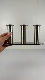 Auerhahn Duits design tube RVS metalen driedubbele kandelaar, ., Ophalen of Verzenden, Zo goed als nieuw, .