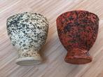 Vintage berkenbast bloempotten wit en rood, Tuin en Terras, Bloempotten, Gebruikt, Rond, Binnen, Ophalen of Verzenden