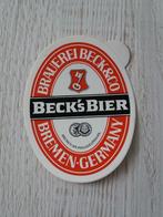 sticker BECK's BIER, Verzamelen, Ophalen of Verzenden, Zo goed als nieuw, Merk