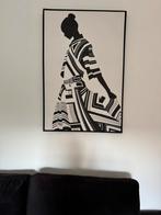 Grote canva met zwarte lijst., Ophalen, Nieuw, Schilderij, Minder dan 50 cm