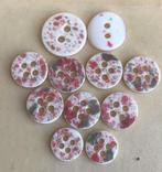 Knopen gemêleerd ROZE GROEN WIT - vintage, Ophalen of Verzenden, Zo goed als nieuw, Knoop of Knopen