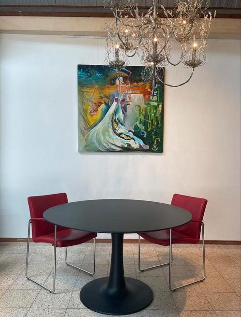 Leolux Columna eettafel Black edition NIEUW, Huis en Inrichting, Tafels | Eettafels, Nieuw, Vijf personen of meer, Rond, Ophalen