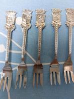 Vintage Gebaksvorkjes met Wapen, Antiek en Kunst, Antiek | Bestek, Ophalen of Verzenden