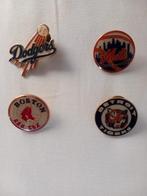 Set van 4 MLB pins of badges Dodgers, Tigers, Mets, Red Sox, Sport, Gebruikt, Ophalen of Verzenden, Speldje of Pin