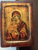 Antieke icoon han geschilderd hoogte 16 breedte 12 cm, Antiek en Kunst, Antiek | Religie, Ophalen of Verzenden