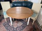 Inklapbare eettafel met 2 rattan stoelen vincent sheppard, Ophalen, Zo goed als nieuw, Rond