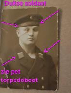 1xwo2 kleine foto duitse soldaat met torpedoboot baret, Verzamelen, Ophalen of Verzenden, Landmacht, Duitsland