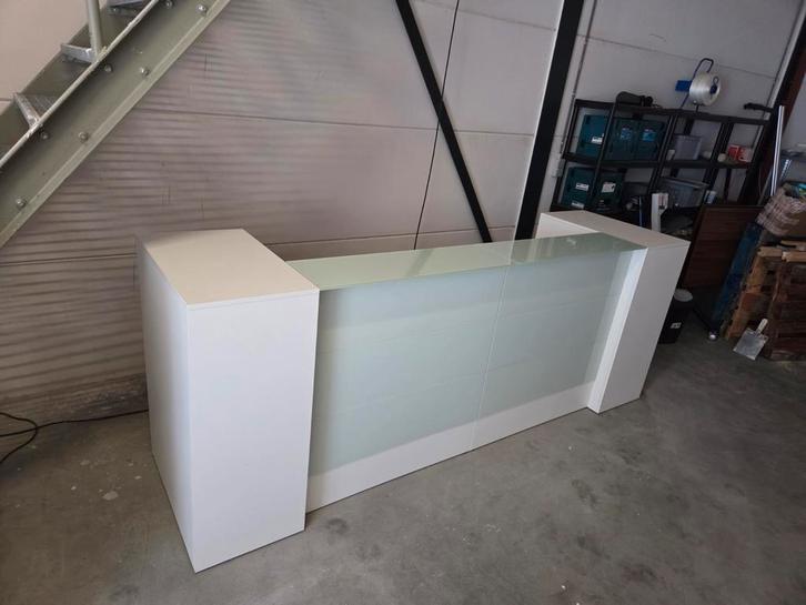 Witte Balie met Werktafel - 290cm, Zakelijke goederen, Kantoor en Winkelinrichting | Kantoormeubilair en Inrichting, Bureau, Receptie of Entree