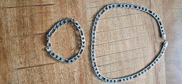Zilveren Ketting en armband  beschikbaar voor biedingen