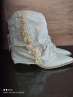 JEANS stof  laarzen met franje en flap maat 40 !NIEUW, Zwart, Lage of Enkellaarzen, Nieuw, Bershka