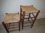 2 leuke vintage krukjes van verschillende maten riet/hout, Ophalen, Gebruikt, Hout