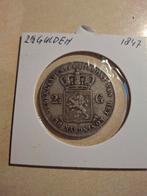 Zilveren Rijksdaalder 1847 Willem II - Zeer Fraai, Zilver, Ophalen of Verzenden, Losse munt, 2½ gulden