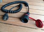 spiraal kabel zwart reklengte 2,5 meter 230V 16A, Verzenden, Nieuw