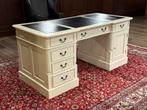 Klassiek Engels bureau wit (partnerdesk) #604, Huis en Inrichting, Ophalen of Verzenden, Zo goed als nieuw, Bureau