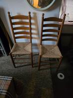6 vintage stoelen met rieten zitting, Huis en Inrichting, Ophalen of Verzenden, Gebruikt, Bruin, Twee