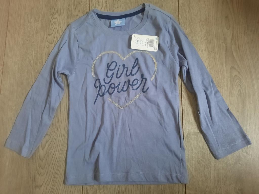 Nieuw! Kruidvat shirt longsleeve blauw glitter maat 116, Meisje, Nieuw, Kruidvat, Ophalen of Verzenden
