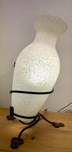 TafelLamp met metalen voet, vintage jaren 80, Ophalen, . Vintage jaren ’80 postmodern, Zo goed als nieuw, Glas