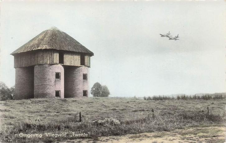 AY809 Vliegveld Twente Enschede vliegtuig luchtvaart 1959, Verzamelen, Ansichtkaarten | Nederland, Gelopen, Overijssel, 1940 tot 1960