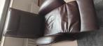 Bruine fauteuil, Huis en Inrichting, Gebruikt, Ophalen of Verzenden, 75 tot 100 cm, Leer