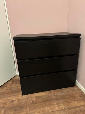 Ikea malm 3 lades zwartbruin