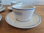 Regout vintage OXO set 4x Boullion Kop en schotel, Verzamelen, Verzenden, Zo goed als nieuw, Kop en/of schotel