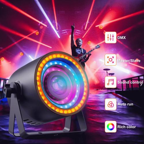 DJLicht 40W RGBW 4 in 1 Led Par met 3 kleurenringen COB, Geluidgestuurd, ., Nieuw, Ophalen of Verzenden
