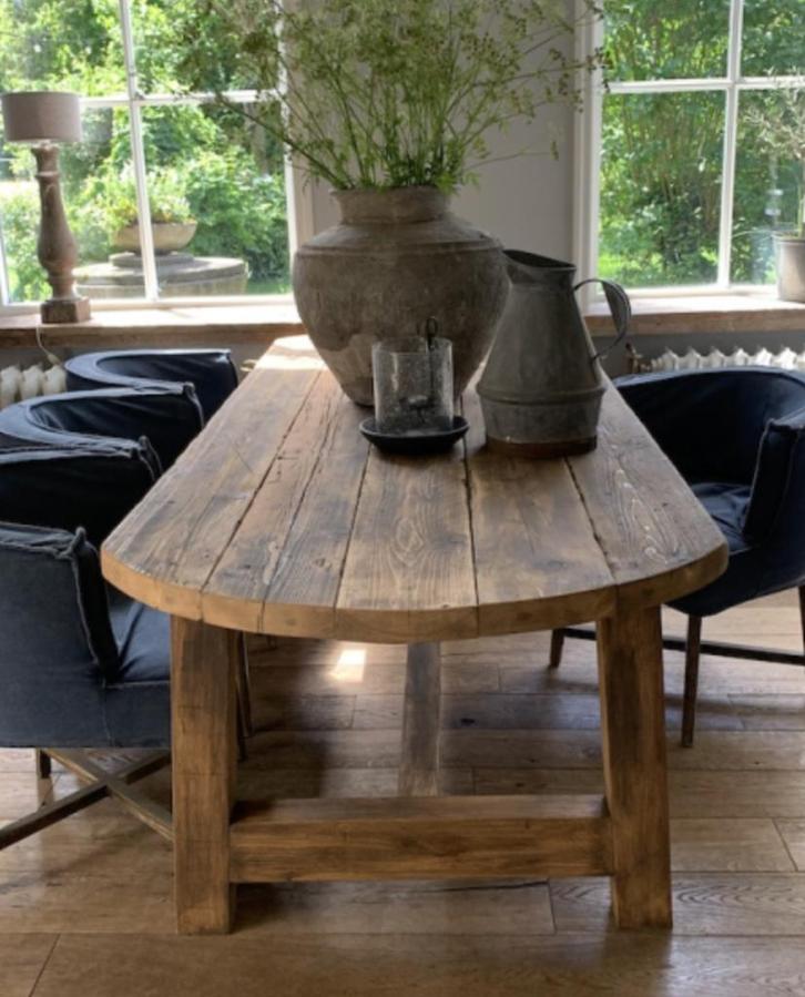 Landelijke eettafel * ovaal * oud,hout,boerentafel *, Huis en Inrichting, Tafels | Eettafels, Nieuw, 50 tot 100 cm, 200 cm of meer