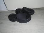 Crocs Plateau Zwarte Slippers Sandalen maat W 8 =38 ZGAN, Slippers, Verzenden, Zwart, Zo goed als nieuw