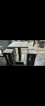 stijgerhouten hoge tafel met 4 krukken plus een tafeltje, Tuin en Terras, Ophalen of Verzenden