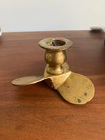Messing Kandelaar met Propeller Design, Gebruikt, Bruin, Ophalen of Verzenden, Metaal