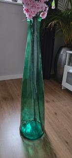 Groene hoge vaas (intratuin) met kunstbloemen, Ophalen, 75 cm of meer, Groen, Glas