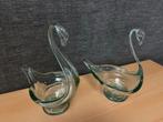 Twee glazen zwanen decoratie, Antiek en Kunst, Antiek | Glas en Kristal, Ophalen of Verzenden