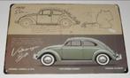 VOLKSWAGEN - VW : Metalen Bord Classic Volkswagen Kever, Nieuw, Auto's, Verzenden