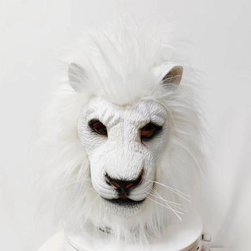 Witte Leeuw Masker Beest Dier Dieren Furry Carnaval, Hobby en Vrije tijd, Feestartikelen, Nieuw, Feestartikel, Verzenden