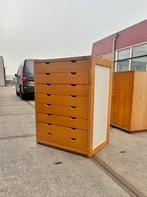 Vintage papierkast/ schoolkast, Ophalen, Gebruikt, 5 laden of meer, 100 tot 150 cm