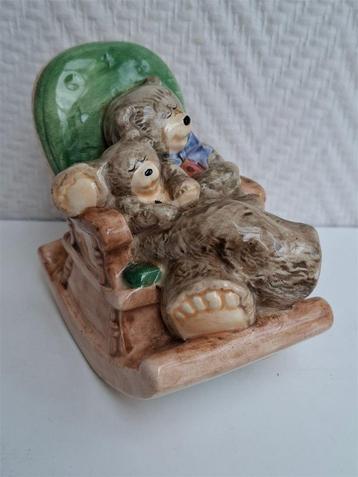 Muziekdoosje met beertjes, keramiek, gaaf beschikbaar voor biedingen