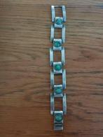 Zilveren 800 armband met groene stenen, gemerkt Dorner, Sieraden, Tassen en Uiterlijk, Antieke sieraden, Ophalen of Verzenden