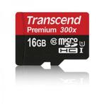 Transcend MicroSDHC kaart 16GB Premium 400x Class 10 UHS-I, Audio, Tv en Foto, Fotografie | Geheugenkaarten, Nieuw, 16 GB, MicroSDHC