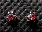 Zilveren 925 zilver oorknopjes oorstekers roze steentje, Verzenden, Nieuw, Roze, Knopjes of Stekers